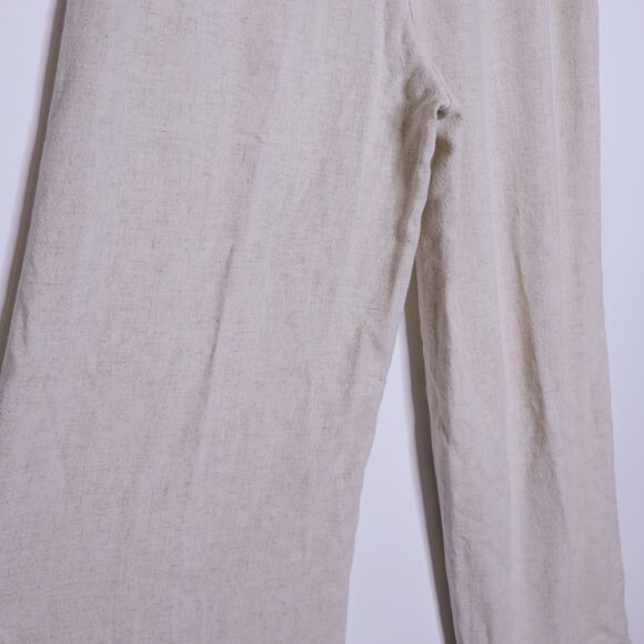 TYSA Linen Blend Wide Leg Trousers Oatmeal Lightweight Linen Casual Women's 2 - Picture 9 of 11